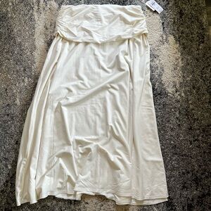 NWT Abercrombie White Foldover Midi Skirt